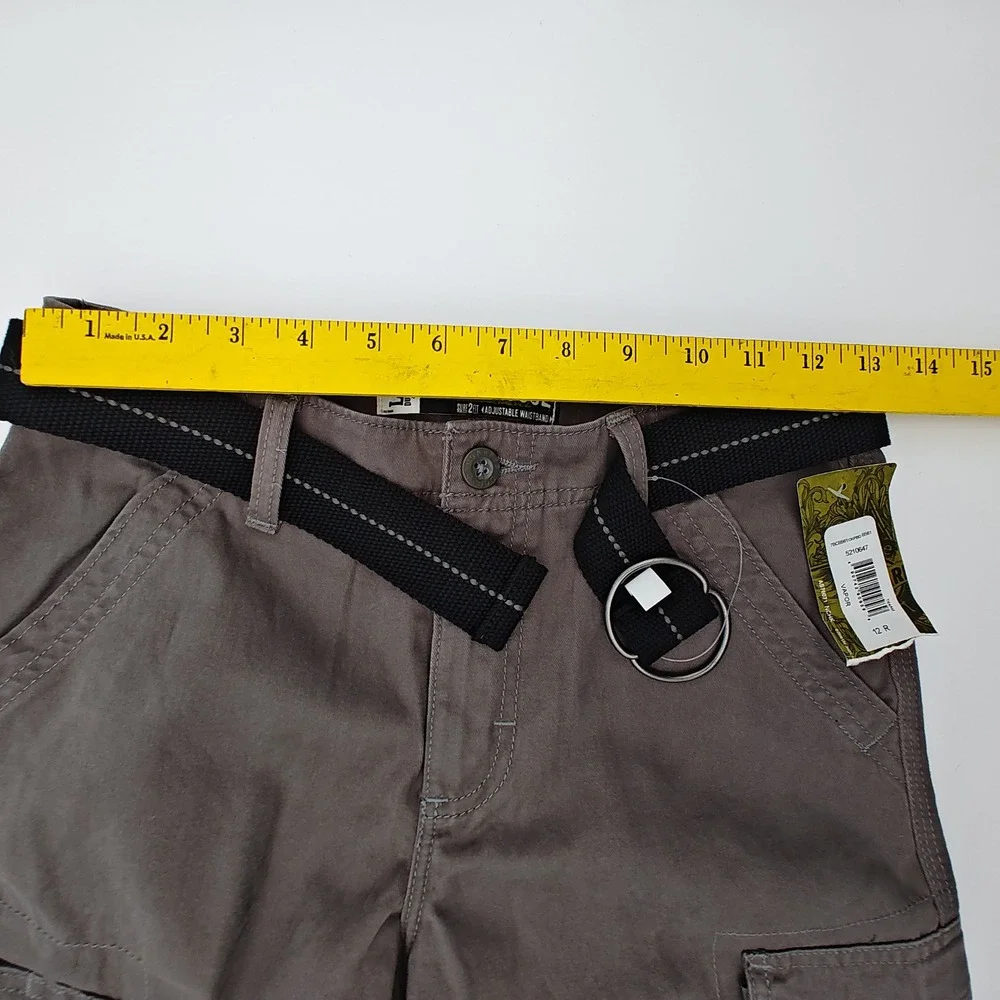 Lot 2 Lee‎ Dungarees Youth Cargo Shorts Size 12 Regular w Belts Khaki Gray